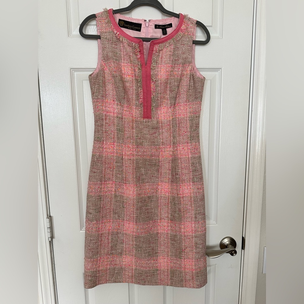 Brooks Brothers Pink Plaid Wool Dress NWT Sz 6